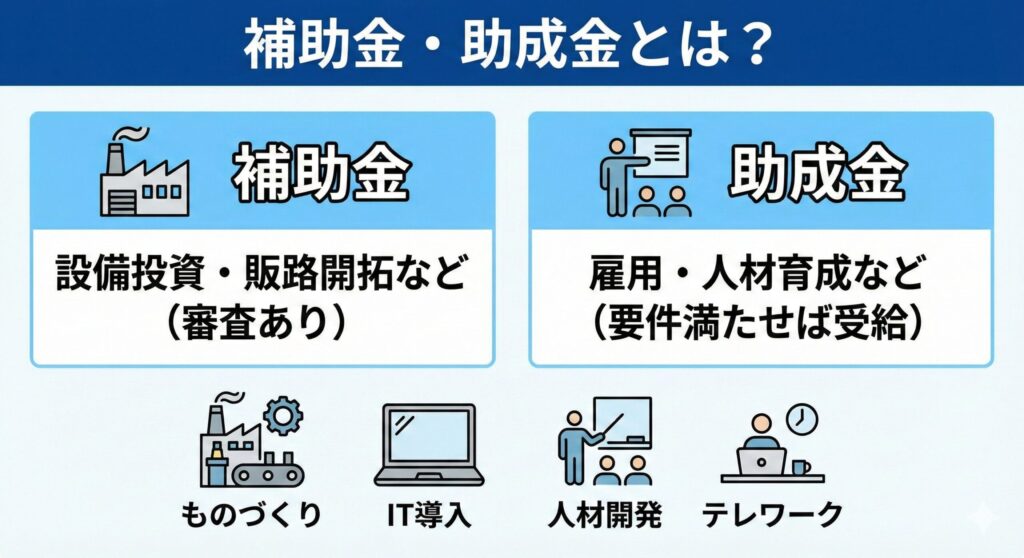 補助金・助成金の違いと活用例